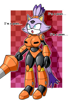 accessory armor blue_eyes brainwashing checkered checkered_background clothing corruption drone female footwear forehead_tattoo fur gloves glowing glowing_eyes hair hair_accessory hairband handwear high_heels holding_object holding_weapon lance machine mantra melee_weapon mind_control open_mouth pattern_background polearm purple_body purple_fur shadow shoes short_hair simple_background standing tail text weapon flashpointgear eggman_empire eggman_logo sega sonic_the_hedgehog_(series) blaze_the_cat badnik domestic_cat egg_pawn felid feline felis mammal robot colored english_text hi_res