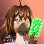 anthro beak blind disability female arc_rose uno uno_reverse_card vanilla_(arcrose) avian bird digital_drawing_(artwork) digital_media_(artwork) headshot_portrait icon portrait