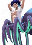 breasts clothing female hair monster_girl_(genre) solo jacsn european_mythology greek_mythology mythology arachne arachnid arthropod humanoid spider absurd_res hi_res