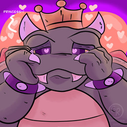 anthro green_body heart_eyes heart_symbol king male royalty solo garrus368 mario_bros nintendo bowser king_koopa koopa reptile scalie tortoise turtle 1:1 hi_res