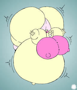 anthro bar_emanata belly belly_expansion big_belly big_breasts big_butt body_inflation bow_tie breast_expansion breasts bubble_butt butt butt_expansion clothing emanata expansion eyelashes female flash_emanata footwear huge_belly huge_breasts huge_butt huge_thighs hyper hyper_belly hyper_breasts hyper_butt hyper_thighs inflation logo navel nipple_outline outie_navel shirt shoes socks solo spherical_breasts text thick_thighs thigh_expansion topwear underwear thatdawgmurray unisha_(thatdawgmurray) bear mammal aliasing artist_logo artist_name digital_media_(artwork) hi_res signature