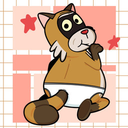 anthro belly biped briefs brown_body butt candy clothing dessert food lollipop male red_nose slightly_chubby solo tighty_whities underwear white_briefs white_clothing white_underwear fabricationist robot_dreams rascal_(robot_dreams) mammal procyonid raccoon 1:1 2026 hi_res