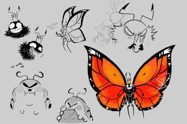 4_legs ambiguous_gender antennae_(anatomy) bodily_fluids crown crying dialogue eating eyebrows eyes_closed eyespots feral front_view grey_background grin headgear holding_crown holding_object insect_wings leaf markings memory mouth_closed open_mouth orange_wings pupils ruff simple_background small_pupils smile solo spread_wings tears teeth text toothy_grin unibrow wings cissus disney hoppers_(disney) pixar insect_queen_(hoppers) titus_(hoppers) arthropod butterfly caterpillar insect larva lepidopteran monarch_butterfly 2026 3:2 digital_media_(artwork) english_text hi_res mother_(lore) mother_and_child_(lore) mother_and_son_(lore) parent_(lore) parent_and_child_(lore) parent_and_son_(lore) son_(lore) young_(lore)