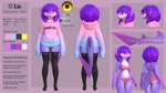 5_fingers anthro clothing cute_fangs fangs female fingers hair purple_body purple_hair solo teeth text yellow_eyes lin_artist hailina fish marine shark 16:9 3d_(artwork) digital_media_(artwork) english_text hi_res widescreen