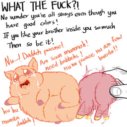 abuse ambiguous_gender ambiguous_human ambiguous_penetration animal_abuse baby_talk bodily_fluids color_coded_text crying feral forced forced_penetration fur group hooves mostly_offscreen_character open_mouth orange_body orange_fur pain painful_penetration penetration pregnant_ambiguous profanity purple_hooves red_body red_fur struggling tears text trio vore yellow_hooves young young_ambiguous young_feral yellowcottoncandy030 fluffy_pony fluffy_pony_(species) human mammal 1:1 2025 digital_media_(artwork) english_text hi_res
