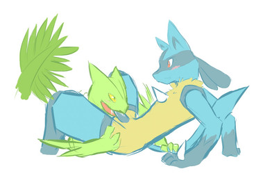 ambiguous_gender blush couple cum duo fellatio fur lucario male nintendo oral oral_sex penis plain_background pokémon red_eyes scalie sceptile sex unknown_artist video_games white_background yellow_eyes
Rating: Explicit
Score: 11
User: Lulzbot
Date: May 27, 2012