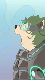 anthro armor eyewear fur goggles green_body green_fur male running solo superhero visor jygv3rvpy234695 lifewonders live_a_hero mokdai canid canine canis domestic_dog mammal 9:16 animated hi_res no_sound short_playtime webm