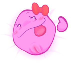 female genitals not_furry red_bow smile solo tongue tongue_out vulva clockstops3am conditional_dnp battle_for_dream_island object_shows pink_face_(bfdi) animate_inanimate hi_res