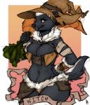 anthro breasts cleavage clothed clothing curvy_figure female fur green_eyes hat headgear headwear magic_user skimpy solo voluptuous wide_hips witch witch_hat bewitchedink badger mammal mustelid musteline digital_media_(artwork) shaded