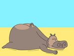 anthro big_butt butt fart fart_cloud female huge_butt lying nude on_front sleeping smile solo charl33 dreamworks madagascar_(series) gloria_(madagascar) common_hippopotamus hippopotamid mammal animated digital_media_(artwork) short_playtime