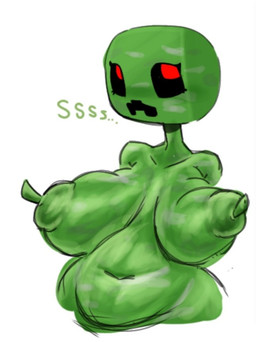 anthro areola belly big_breasts black_sclera breasts eyelashes female green_areola green_body green_nipples long_nipples navel nipples nude nude_anthro nude_female red_eyes simple_background solo three-quarter_view white_background mapuliart microsoft minecraft mojang xbox_game_studios creeper_(minecraft) 2026 colored colored_sketch digital_media_(artwork) shaded sketch