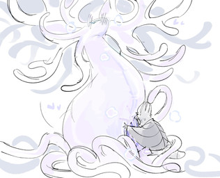 4_horns ambiguous_gender anthro big_female blush blush_lines bodily_fluids colored_pussy_juice duo extreme_size_difference female gaping gaping_vagina genital_fluids genitals heart_symbol holding_open_pussy horn imminent_unbirth imminent_vore iridescent_body male motion_lines multi_horn overweight overweight_female plant purple_pussy_juice purple_vulva roots simple_background size_difference smaller_male spread_vulva spreading sweat sweatdrop tentacles tree unusual_bodily_fluids unusual_genital_fluids unusual_vaginal_fluids vaginal_fluid_string vaginal_fluids vulva white_background white_body white_head white_tentacles evil_otter hollow_knight_(franchise) team_cherry pale_king_(hollow_knight) white_lady_(hollow_knight) arthropod elemental_creature flora_fauna insect treant 2025 digital_media_(artwork) hi_res shaded simple_shading sketch