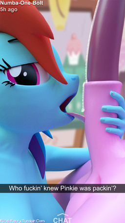 animal_genitalia animal_penis anthro balls breasts camera_view duo equine_genitalia equine_penis erection genitals gynomorph hair intersex looking_at_viewer penis pose profanity selfie text pixel-perry friendship_is_magic hasbro my_little_pony snapchat pinkie_pie_(mlp) rainbow_dash_(mlp) equid equine horse mammal 3d_(artwork) 9:16 absurd_res digital_media_(artwork) english_text hi_res source_filmmaker_(artwork)