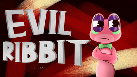 anthro blush blush_stickers bow_(feature) bow_(weapon) bow_tie crossed_arms evil_clone eyelashes female narrowed_eyes pink_body ranged_weapon solo squint text weapon soder_cat glitch_productions the_amazing_digital_circus ribbit_(tadc) amphibian frog absurd_res hi_res