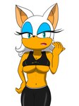 anthro big_breasts breasts clothing female hair solo under_boob shaad17869525 sega sonic_the_hedgehog_(series) rouge_the_bat bat mammal absurd_res digital_media_(artwork) hi_res