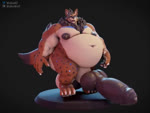 animal_genitalia animal_penis anthro anus backsack balls belly big_balls big_butt big_pecs big_penis bouncing_balls bouncing_belly brown_body butt canine_genitalia canine_penis claws countershading crown erection feet genitals headgear huge_balls huge_butt huge_penis hyper hyper_balls hyper_genitalia hyper_penis jewelry legband male moobs muscular muscular_anthro muscular_male navel nipples non-mammal_balls nude overweight overweight_male pecs penis perineum solo thick_penis walking wolke spidey_(spideyzak) canid canine fox gnoll gnollsune hyena mammal 3d_(artwork) 3d_animation 4:3 animated digital_media_(artwork) loop no_sound short_playtime turntable_(animation) webm