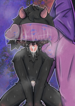 2_horns after_irrumatio after_oral anthro balls biped black_clothing black_penis black_topwear black_vest blush blush_lines bodily_fluids body_blush bottomless bottomless_anthro bottomless_male breath chest_tuft clothed clothed/nude clothing crossgender cum cum_drip cum_drool dripping duo erection faceless_anthro faceless_character faceless_male floppy_ears foreskin ftm_crossgender genital_fluids genitals glans horn humanoid_genitalia humanoid_penis kiss_mark kiss_mark_on_penis kneeling male male/male male_anthro multicolored_penis navel nude nude_anthro nude_male open_clothing open_mouth open_topwear open_vest partially_retracted_foreskin penis penis_on_face pink_glans pink_horn pink_penis purple_balls purple_body purple_clothing purple_penis purple_scales purple_shirt purple_topwear retracted_foreskin scales shirt solo_focus tongue tongue_out topwear tuft two_tone_penis vest young young_anthro young_male suzuinu can't_see_the_haters deltarune undertale_(series) ralsei susie_(deltarune) bovid caprine darkner goat mammal reptile scalie 2024 digital_media_(artwork) hi_res meme