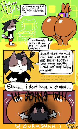 anal anal_vore anthro balls big_balls big_butt butt dialogue duo female genitals glistening glistening_body huge_butt hyper hyper_butt male male/female male_focus speech_bubble spread_butt spreading thick_thighs vore wowthisisgreat fan_character skee-lo domestic_cat felid feline felis lagomorph leporid mammal rabbit comic hi_res sequence