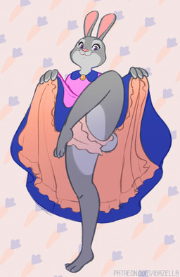 anthro barefoot bloomers bottomwear clothed clothing clothing_lift feet female frilly frilly_bloomers frilly_bottomwear frilly_clothing fur looking_at_viewer mature_anthro mature_female multicolored_body pattern_background pink_bloomers purple_eyes simple_background skirt skirt_lift smile solo spread_legs spreading tail tail_under_skirt toes two_tone_body underwear igazella disney zootopia bonnie_hopps european_rabbit lagomorph leporid mammal oryctolagus rabbit hi_res