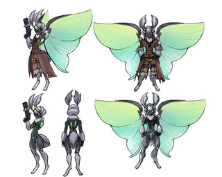anthro clothed clothing gun insect_wings male nude off/on ranged_weapon side_view simple_background solo standing turnaround weapon white_background wings kardie arthropod insect lepidopteran moth 5:4 model_sheet