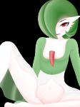 biped blush breasts clothed clothing convenient_censorship female green_hair hair looking_at_viewer navel not_furry open_mouth pokemorph red_eyes simple_background smile solo pokeandpenetrate nintendo pokemon gardevoir generation_3_pokemon mammal pokemon_(species) 2018 3:4 alpha_channel digital_media_(artwork)