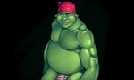 alternate_species bulge clothing green_body green_skin kerchief male nipples not_furry overweight overweight_male parody shirtless simple_background smile solo thong underwear fushark dreamworks real_world ricardo_dancin' shrek_(series) ricardo_milos humanoid ogre hi_res meme