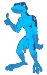 3_toes 4_fingers anthro balls blue_balls blue_body blue_nipples blue_penis blue_skin closed_smile darkened_genitalia darkened_nipples darkened_penis feet fingers flaccid genitals gesture gesturing_at_viewer glans hand_gesture humanoid_genitalia humanoid_penis long_feet looking_at_viewer male mouth_closed narrowed_eyes navel nipples non-mammal_balls non-mammal_navel non-mammal_nipples nude nude_anthro nude_male penis pink_glans simple_background slouching smile solo thumbs_up toes vein veiny_penis white_background yellow_sclera anti_dev cybin_(anti_dev) amphibian frog 2024 digital_drawing_(artwork) digital_media_(artwork) hi_res