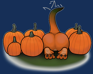 ambiguous_gender anus ass_up butt butt_focus claws feet food fruit orange_body plant pumpkin pumpkin_patch solo tail tail_motion toe_claws littlegaydragon kobold reptile scalie alpha_channel