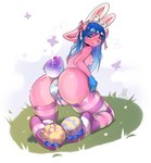 anal anthro anus breasts butt egg egg_from_ass feet female foot_fetish holidays lying oviposition pawpads paws solo janiskisa easter easter_bunny stella_(bravethunder12) canid canine canis mammal wolf hi_res