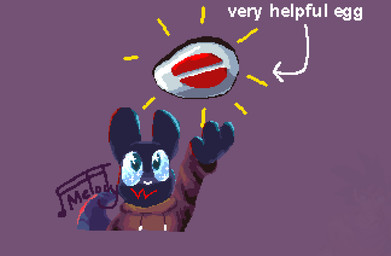 ambiguous_gender anthro blue_body blue_eyes blue_tail clothing egg hoodie owo simple_background solo sparkles sparkling_eyes tail text topwear melodicfractals rain_world videocult inv_(rain_world) slugcat digital_media_(artwork) pixel_(artwork)