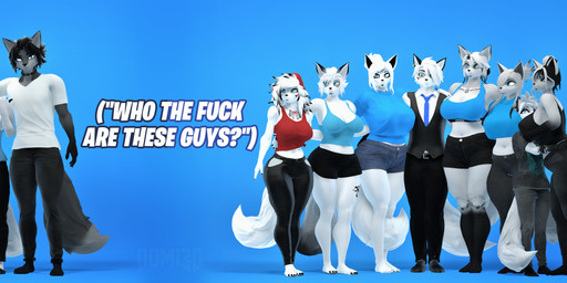anthro big_breasts black_body black_fur black_hair black_highlights blue_eyes breast_squish breasts clothed clothed_anthro clothed_female clothed_male clothing eye_contact face_squish female fluffy fluffy_tail fur gesture grey_body grey_fur grey_hair group hair hand_gesture highlights_(coloring) looking_at_another male multicolored_body multicolored_fur multicolored_hair pointing pointing_at_another simple_background small_waist squish tail text thick_thighs two_tone_body two_tone_fur two_tone_hair white_body white_fur white_hair wide_hips conditional_dnp domi3d abby_(atoastedorange) alba_(atoastedorange) andra_(atoastedorange) eira_(domi3d) elsa_(atoastedorange) emma_(domi3d) kole_(domi3d) lee_(domi3d) leo_(atoastedorange) leon_(atoastedorange) logan_(domi3d) maxi_(domi3d) maxine_(domibun) riley_(atoastedorange) canid canine canis fox mammal wolf 2025 3d_(artwork) absurd_res digital_media_(artwork) english_text hi_res source_filmmaker_(artwork) adopted_(lore) adopted_son_(lore) aunt_(lore) brother_(lore) brother_and_sister_(lore) cousins_(lore) daughter_(lore) mother_(lore) mother_and_child_(lore) mother_and_daughter_(lore) mother_and_son_(lore) parent_(lore) parent_and_child_(lore) parent_and_daughter_(lore) parent_and_son_(lore) sibling_(lore) sister_(lore) son_(lore)