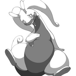 ambiguous_gender antennae_(anatomy) belly blush blush_lines bottom_heavy feet feral front_view long_neck looking_at_viewer narrowed_eyes open_mouth open_smile overweight overweight_ambiguous overweight_feral semi-anthro shy simple_background sitting slime smile soles solo tail tailbutt tapering_tail thick_tail toes white_background wide_crotch noye nintendo pokemon generation_6_pokemon goodra pokemon_(species) 1:1 2025 digital_media_(artwork) full-length_portrait greyscale hi_res monochrome portrait