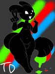 anthro big_butt black_body butt huge_thighs male solo thick_thighs wide_hips tobydraws4 blacktoby canid canine mammal 3:4 hi_res