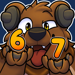 4_fingers anthro brown_body brown_fur claws electronics fingers fur gesture gesturing_at_viewer grey_pawpads headphones looking_at_viewer number open_mouth outline pawpads simple_background tongue tongue_out transparent_background white_outline yellow_eyes rowdyreindeer 67_(meme) bearphones bear brown_bear grizzly_bear mammal ursine 1:1 2026 absurd_res alpha_channel animated animated_webp bust_portrait hi_res portrait