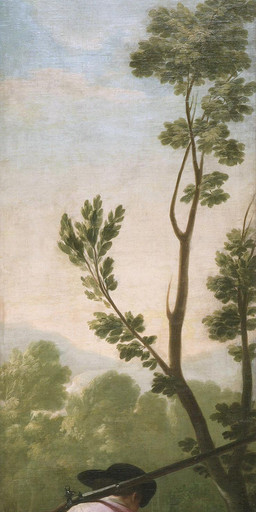 ambiguous_gender clothed clothing detailed_background feral fur group historical_european_clothing leash male plant realistic tree trio francisco_goya canid canine canis domestic_dog human mammal 1775 18th_century absurd_res ancient_art formal_art hi_res long_image oil_painting_(artwork) painting_(artwork) tall_image traditional_media_(artwork) traditional_painting_(artwork)