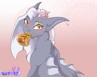 2_horns blush close-up condiment dorsal_ridge eating eyebrow_piercing eyebrows facial_piercing female feral food grey_body grey_scales hair head_horn holding_food holding_object horn hot_dog long_hair looking_at_viewer membrane_(anatomy) messy_eating mustard piercing pink_background profile ridges ring scales short_horn side_view simple_background small_horn solo spikes white_hair yellow_eyes shyryp mythology kaida_(shyryp) dragon mythological_creature mythological_scalie reptile scalie absurd_res bust_portrait digital_media_(artwork) hi_res portrait signature