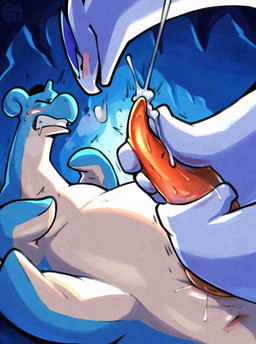 1_horn 4_fingers ambiguous_gender animal_genitalia animal_penis anthro anus belly big_penis blissful_mouth blue_body blue_ears blue_horn blue_neck blush bodily_fluids breath cave cavern cetacean_genitalia cetacean_penis clenched_teeth cum cum_on_penis cumshot cute_fangs duo ejaculation erection eyes_closed fangs feral fingers flippers genital_fluids genital_slit genitals glistening glistening_genitalia glistening_penis half-closed_eyes hand_on_penis handjob horn long_neck looking_at_another looking_at_partner looking_at_partner's_penis looking_pleasured lying male male/ambiguous motion_lines multicolored_body multicolored_skin narrowed_eyes nude on_back one_eye_obstructed open_mouth orgasm orgasm_face penile penis penis_grab red_penis sex shaking skin_folds smile smirk stalactite sweat tail tailbutt tan_belly tan_body tan_neck tapering_penis teeth three-quarter_view throbbing throbbing_penis tremble_spikes trembling trembling_for_pleasure two-handed_handjob two_tone_body two_tone_skin white_body white_fingers white_hands white_neck raburigaron nintendo pokemon aquatic generation_1_pokemon generation_2_pokemon lapras legendary_pokemon lugia plesiosaur pokemon_(species) prehistoric_species reptile scalie 2025 digital_media_(artwork) hi_res
