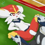 anthro duo faceless_anthro faceless_character faceless_male female heart_eyes heart_symbol interspecies male male/female pokephilia whygenamoon nintendo pokemon yin_(cerivano) cinderace generation_8_pokemon mammal pokemon_(species) 1:1 absurd_res hi_res