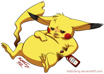 3_toes bottle brown_eyes container dipstick_ears drunk ear_markings feet food fur head_tuft holding_object humor ketchup lying male multicolored_ears on_back overweight overweight_male red_cheeks simple_background solo substance_intoxication text toes tuft white_background yellow_body yellow_fur kattotang heinz nintendo pokemon generation_1_pokemon mammal pikachu pokemon_(species) 2010 digital_drawing_(artwork) digital_media_(artwork) signature url