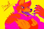 anthro barazoku claws fangs finger_claws fingers fur long_tongue looking_at_viewer male muscular muscular_anthro muscular_male red_body red_fur scar simple_background smile smiling_at_viewer solo teeth tongue tongue_out yellow_eyes pinumontbalou five_nights_at_freddy's five_nights_at_freddy's_4 scottgames nightmare_foxy_(fnaf) canid canine canis fox mammal 2022 3:2 digital_media_(artwork) hi_res shaded simple_shading