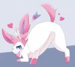 ambiguous_gender ass_up blush butt featureless_crotch feral heart_symbol looking_at_viewer presenting presenting_hindquarters ribbons solo tail sum nintendo pokemon eeveelution generation_6_pokemon pokemon_(species) sylveon absurd_res hi_res