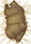 anthro belly blush butt humanoid_hands kemono lying male overweight overweight_anthro overweight_male solo chiro_(artist) journey_to_the_west zhu_bajie domestic_pig mammal suid suina sus_(pig) 2015 hi_res