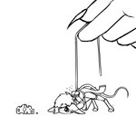 anthro arms_tied ass_up bdsm bondage bound cheese dairy_products disembodied_hand duo extreme_size_difference female food hands_behind_back macro male male/female micro nails restraints rope rope_bondage simple_background size_difference white_background allsonwa vison_(allsonwa) mammal mouse murid murine rodent hi_res monochrome