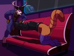 ailurid anthro antlers anus body_in_urethra bodysuit clothing cock_vore deer duo eikthynir_(eikthynir_the_deer) female female_prey foreskin gaping gaping_anus genitals hi_res highs horn inside kneeling latex legwear looneyluna male male/female male_pred mammal penile penis planet puffy_anus pussy red_panda sen_(looneyluna) skinsuit space spazman stretching stuck thigh_highs tight_clothing vore