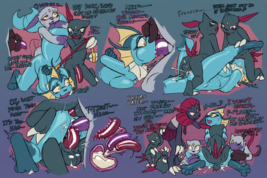 anal anal_penetration animal_genitalia animal_penis anthro anus areola arms_tied arms_tied_behind_back balls big_breasts biped black_body blue_body blush blush_lines bodily_fluids bottomwear bound breasts claws clothed clothed_female clothing cum cum_in_uterus cum_in_vagina cum_inside dialogue digitigrade doggystyle double_penetration edging erection female female_anthro finger_claws focus_sash forced frill_(anatomy) from_behind_position from_front_position genital_fluids genitals group group_sex hand_on_head head_crest head_frill humanoid_genitalia humanoid_penis internal looking_at_another lying male male/female male_anthro masturbation missionary_position neck_frill necktie nipples nude nude_female nude_male on_back open_mouth oral orgasm penetration penile penile_penetration penis penis_in_ass penis_in_mouth penis_in_vagina pink_areola pink_nipples pokemorph pregnancy_risk premature_ejaculation profanity rape red_eyes sex shirt simple_background skirt tail tail_hug text toe_claws topwear triple_penetration uterus vaginal vaginal_penetration vulva yellow_eyes vonepitaph nintendo pokemon vari_(vonepitaph) vex_(vonepitaph) eeveelution generation_1_pokemon generation_2_pokemon generation_4_pokemon generation_8_pokemon pokemon_(species) sneasel sneasler vaporeon weavile 2025 comic english_text hi_res