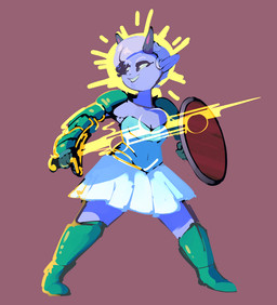 armor breasts cleavage clothed clothing female fully_clothed holding_melee_weapon holding_object holding_sword holding_weapon horn melee_weapon not_furry purple_body purple_skin shield simple_background small_breasts solo sword weapon smutbooru dungeons_and_dragons hasbro wizards_of_the_coast humanoid tiefling