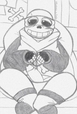 alternate_universe bean_bag blush bone boots bottomwear clothed clothing cosplay costume crossbones cuff_(restraint) erection footwear genitals gloves handcuffed handcuffs handwear inside jacket male metal_cuffs not_furry pants penis poster restraints shoes sitting sitting_on_bean_bag skeleton smile solo superhero topwear white_body lunarpanda8686 ts!underswap underswap undertale undertale_(series) sans_(underswap) sans_(undertale) animated_skeleton humanoid undead graphite_(artwork) hi_res traditional_media_(artwork)