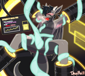 ahegao anal anal_penetration animal_genitalia anthro anus armpit_blush aroused ball_gag bdsm bent_legs blush blush_lines bodily_fluids body_blush bondage bound butt butt_blush computer_screen cum cum_on_penis dripping drool_on_gag drooling eyelashes forced gag gagged genital_fluids genitals hair horn laboratory looking_pleasured machine machine_bondage male musk musk_cloud musky_armpit musky_penis nude penetration penis raised_arms rape restrained restrained_arms restrained_by_tentacles restrained_legs saliva saliva_drip scientific_experiment screen screen_glow sex solo tail tentacle_in_ass tentacle_on_penis tentacle_penetration tentacle_rape tentacle_sex tentacles tentacles_around_arms tentacles_around_body tentacles_around_legs tentacles_around_waist text wings davyboi mythology dragon mythological_creature mythological_scalie scalie absurd_res english_text hi_res