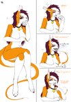 4_panel_comic anthro breasts collar crossed_legs dialogue duo extreme_size_difference featureless_breasts female fur inside inside_mouth macro male male/female micro neck_bulge open_mouth orange_body orange_fur relaxing simple_background sitting size_difference speech_bubble swallowing text vore white_background white_body white_fur allsonwa ada_(allsonwa) canid canine fox mammal comic english_text hi_res