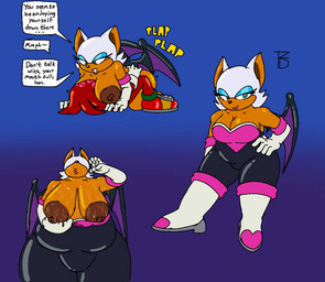 anthro bedroom_eyes big_breasts bodily_fluids breast_smother breasts clothed clothing cooling_off dialogue duo female female_on_top looking_at_viewer male male/female narrowed_eyes nipples nude on_top sagging_breasts seductive smothering sweat sweaty_breasts text thick_thighs topless wings timezonedruid sega sonic_the_hedgehog_(series) knuckles_the_echidna rouge_the_bat bat echidna mammal monotreme english_text